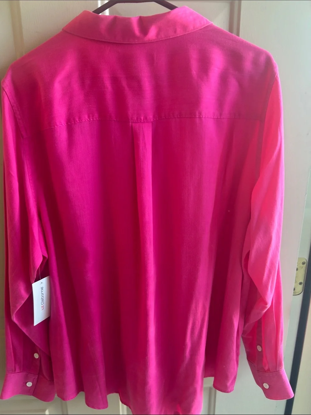 NWT Liz Claiborne SZ XL CHEERFUL PINK Button-Down Shirt